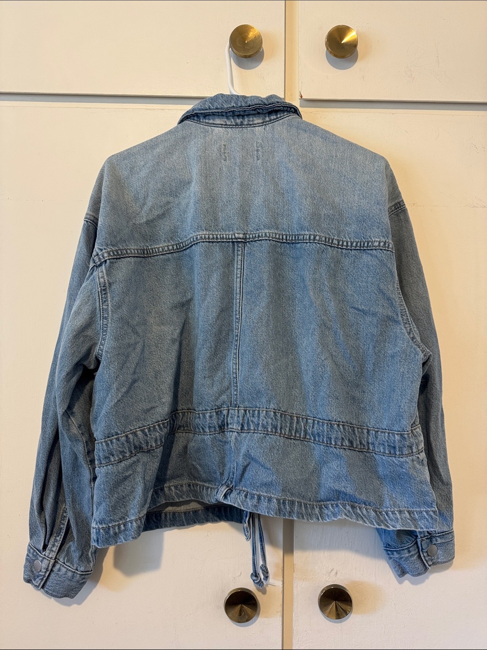 Universal Thread Light Blue Denim Jacket with Drawstring Waist - Picture 4 of 5